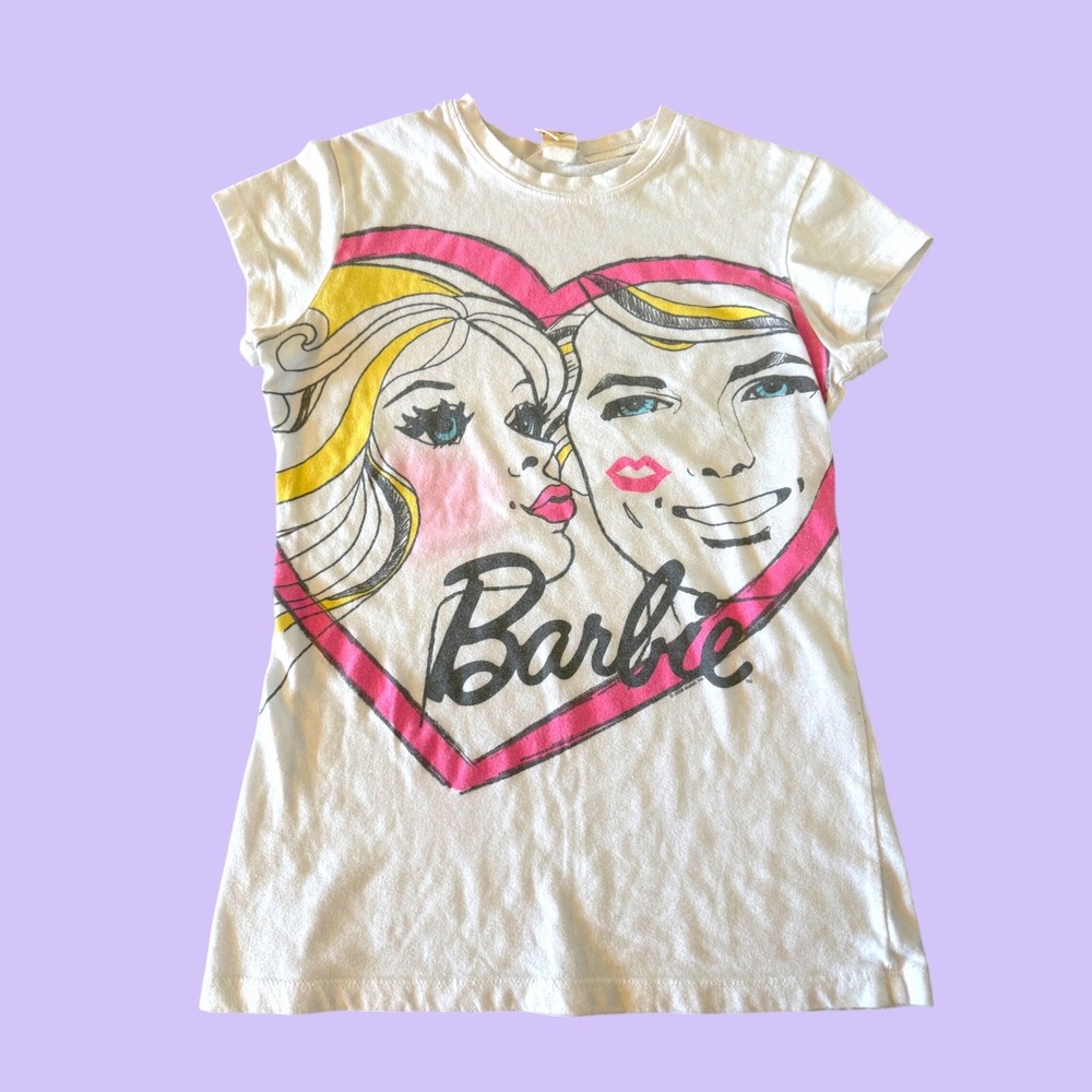 Y2K Mighty Fine Barbie and Ken Graphic Baby Tee Short Sleeve T-Shirt #18